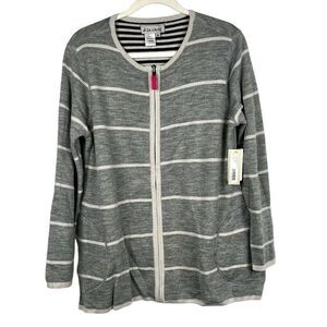 NWT A La Carte Reversible Zip Up Striped Jacket Medium